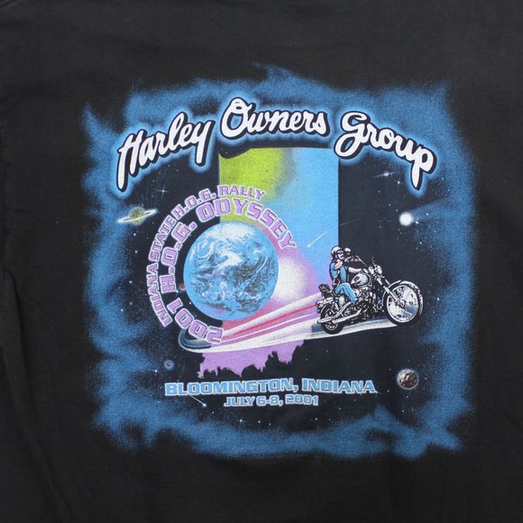 Vintage Harley Davidson 2001 Black Short Sleeve Galaxy T Shirt Top sz Large - Picture 5 of 5